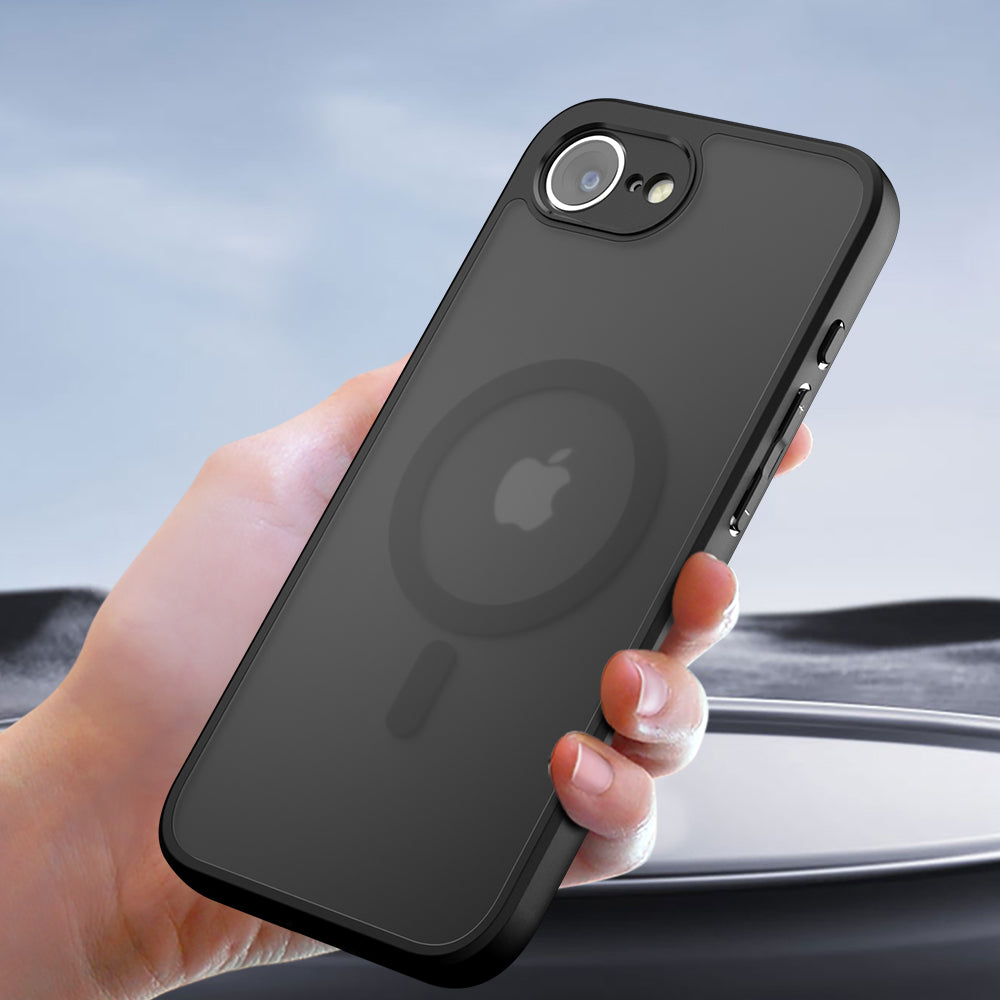 MagSafe-Hülle für Apple iPhone 15, Techsuit, PureFrost, Satin Schwarz