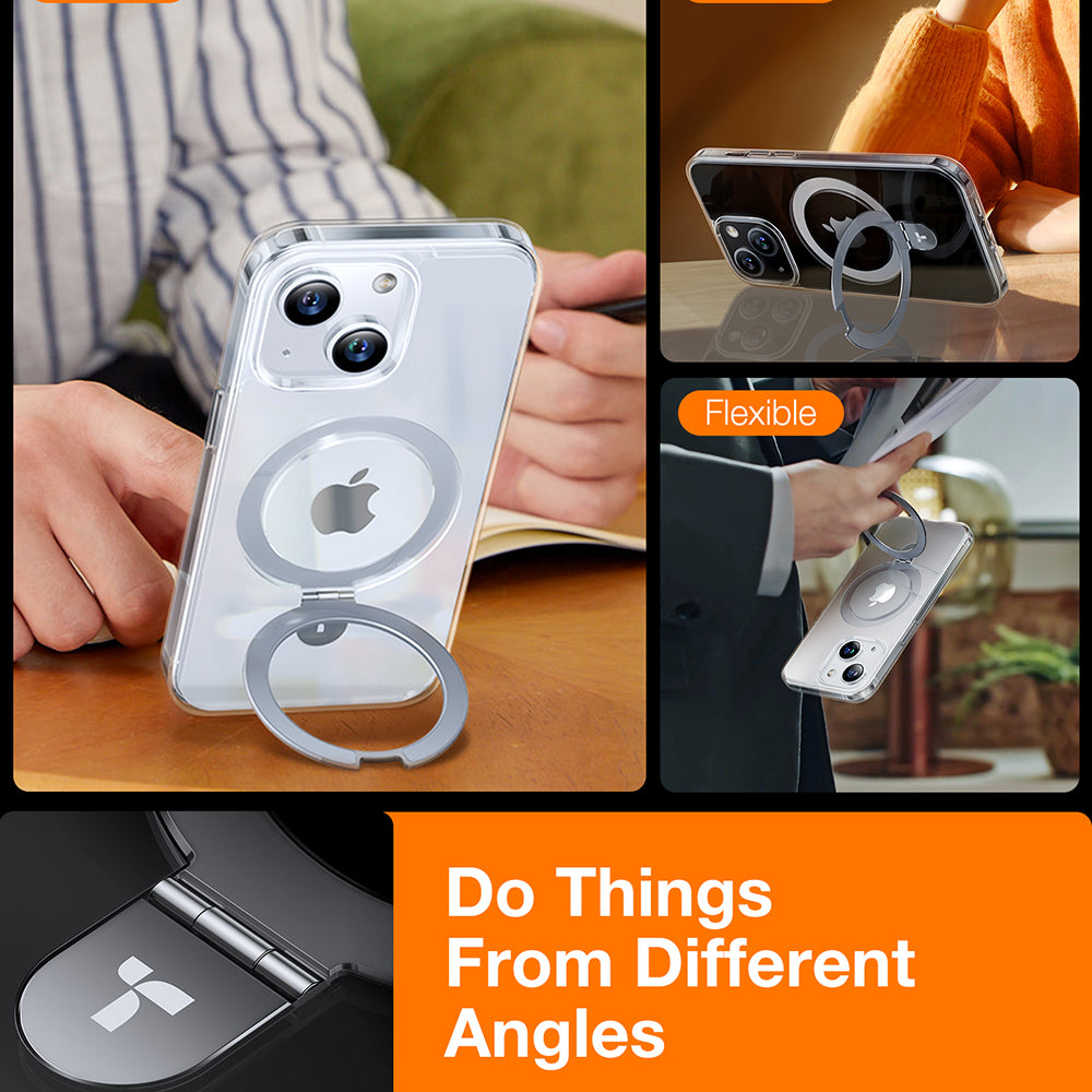 MagSafe Case for Apple iPhone 15, Torras, Ostand, Transparent