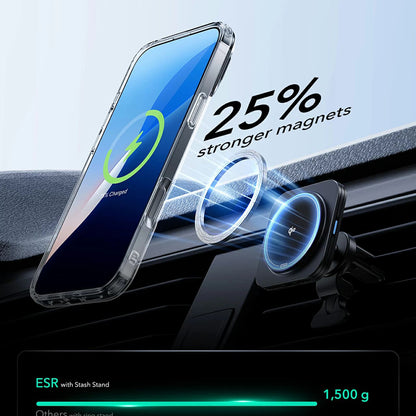 MagSafe Case for Apple iPhone 16, ESR, Classic Hybrid Kickstand, Satin Black