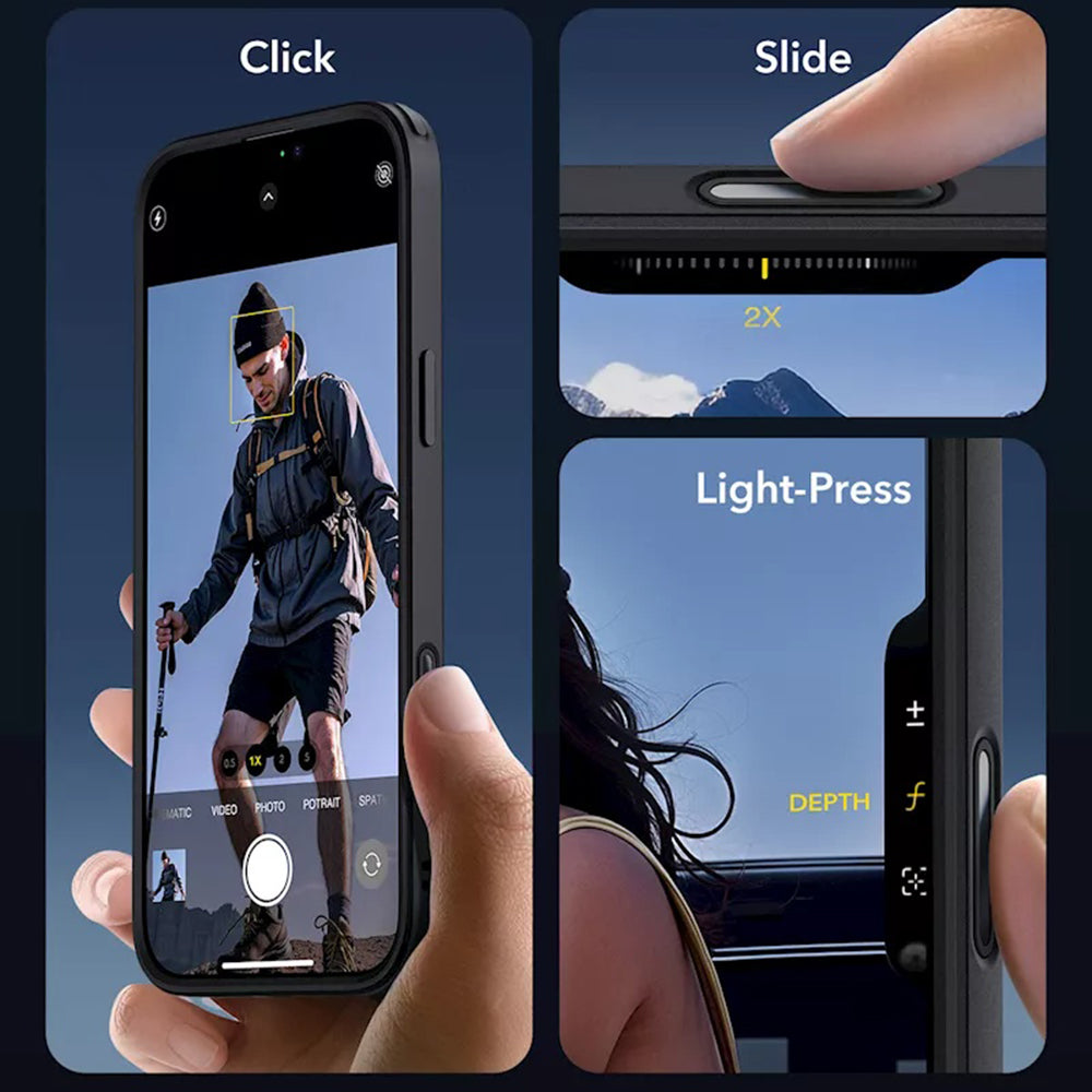 MagSafe Case for Apple iPhone 16, ESR, Classic Hybrid Slide, Transparent Black