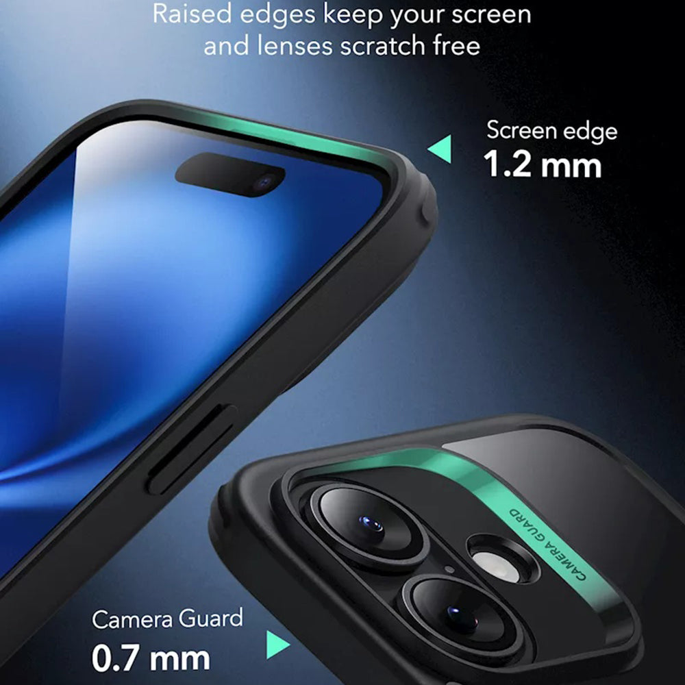 MagSafe Case for Apple iPhone 16, ESR, Classic Hybrid Slide, Transparent Black