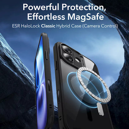 MagSafe Case for Apple iPhone 16, ESR, Classic Hybrid Slide, Transparent Black