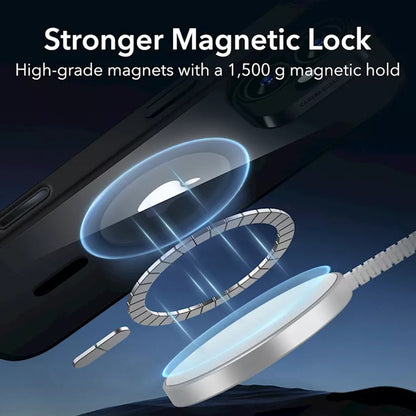 MagSafe Case for Apple iPhone 16, ESR, Classic Hybrid Slide, Transparent Black