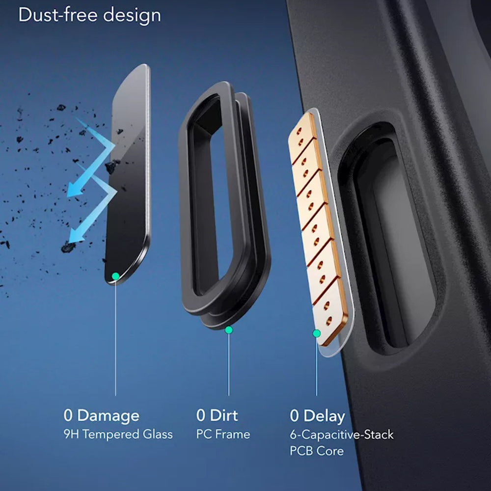 MagSafe Case for Apple iPhone 16, ESR, Classic Hybrid Slide, Transparent Black