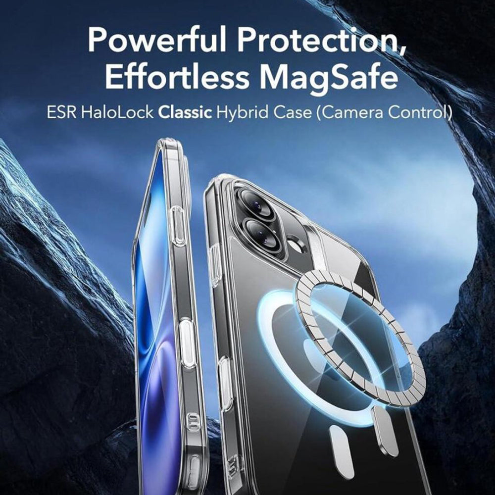 MagSafe Hülle für Apple iPhone 16, ESR, Classic Hybrid Slide, Transparent