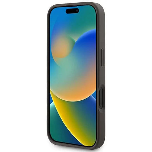 MagSafe Hülle für Apple iPhone 16, Guess, 4G Ring Classic Logo, Braun