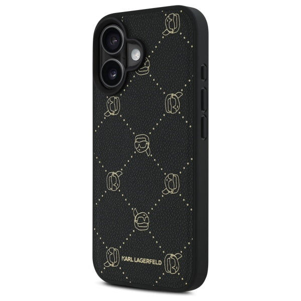 MagSafe Hülle für Apple iPhone 16, Karl Lagerfeld, Karl's Head, Schwarz