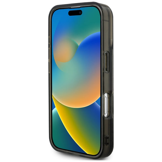 MagSafe Hülle für Apple iPhone 16, Karl Lagerfeld, Liquid Glitter Choupette Logo, Schwarz