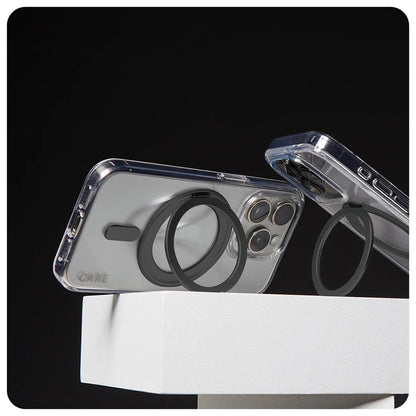 MagSafe Hülle für Apple iPhone 16, PanzerGlass, Care Feature Kickstand, Schwarz Transparent