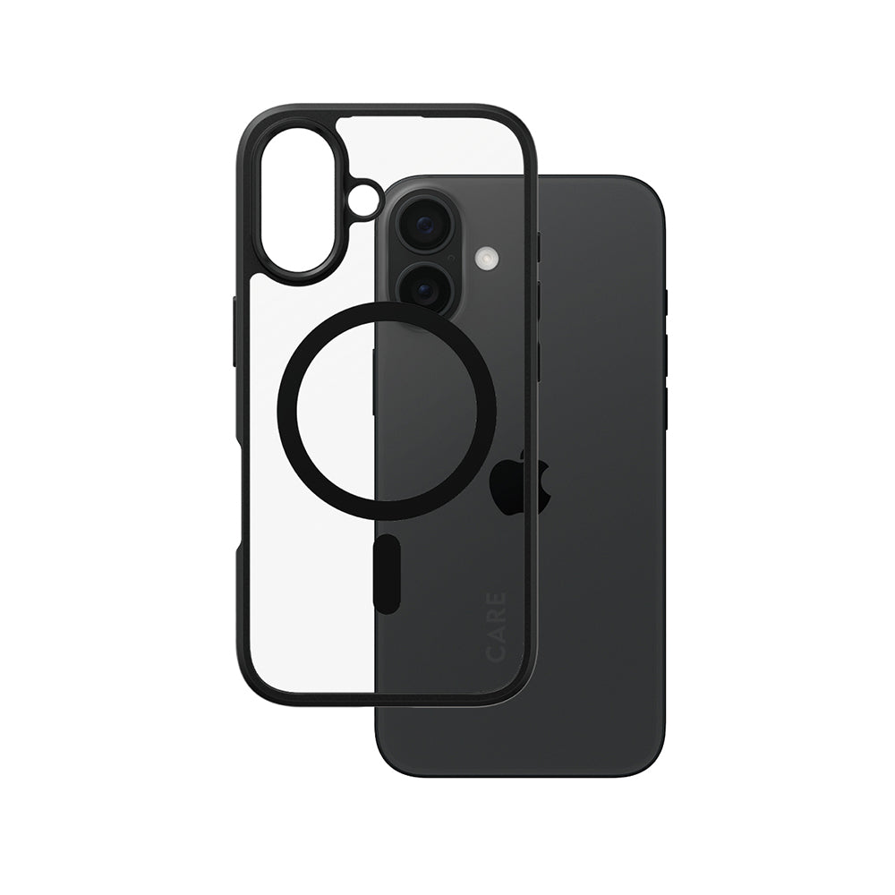 MagSafe Hülle für Apple iPhone 16, PanzerGlass, Care Urban Combat, Schwarz Transparent