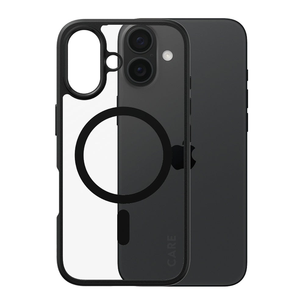 MagSafe Hülle für Apple iPhone 16, PanzerGlass, Care Urban Combat, Schwarz Transparent