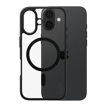 MagSafe Hülle für Apple iPhone 16, PanzerGlass, Care Urban Combat, Schwarz Transparent
