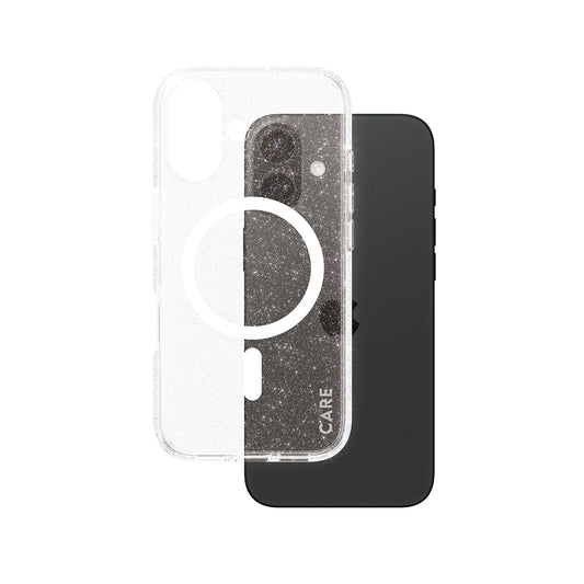 MagSafe Hülle für Apple iPhone 16, PanzerGlass, Care Urban Combat Star Lit, Transparent Weiß