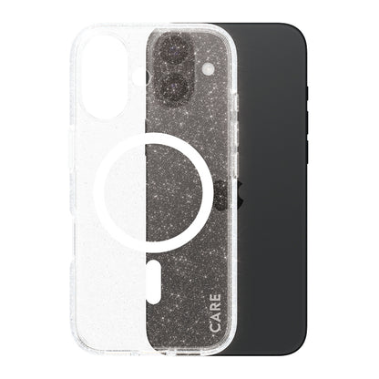 MagSafe Hülle für Apple iPhone 16, PanzerGlass, Care Urban Combat Star Lit, Transparent Weiß