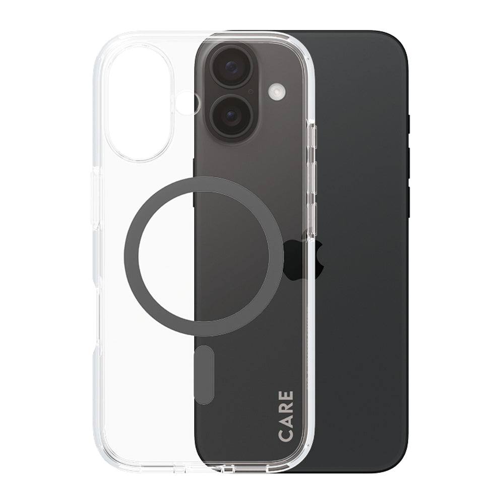 MagSafe Hülle für Apple iPhone 16, PanzerGlass, Care Urban Combat, Schwarz Transparent