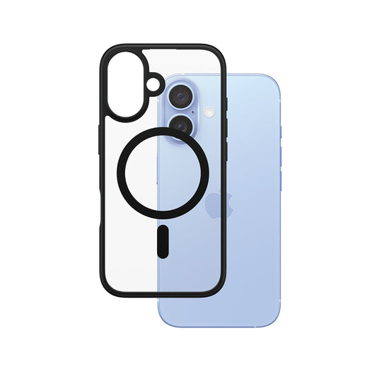 MagSafe Hülle für Apple iPhone 16, PanzerGlass, Rahmen, Schwarz Transparent