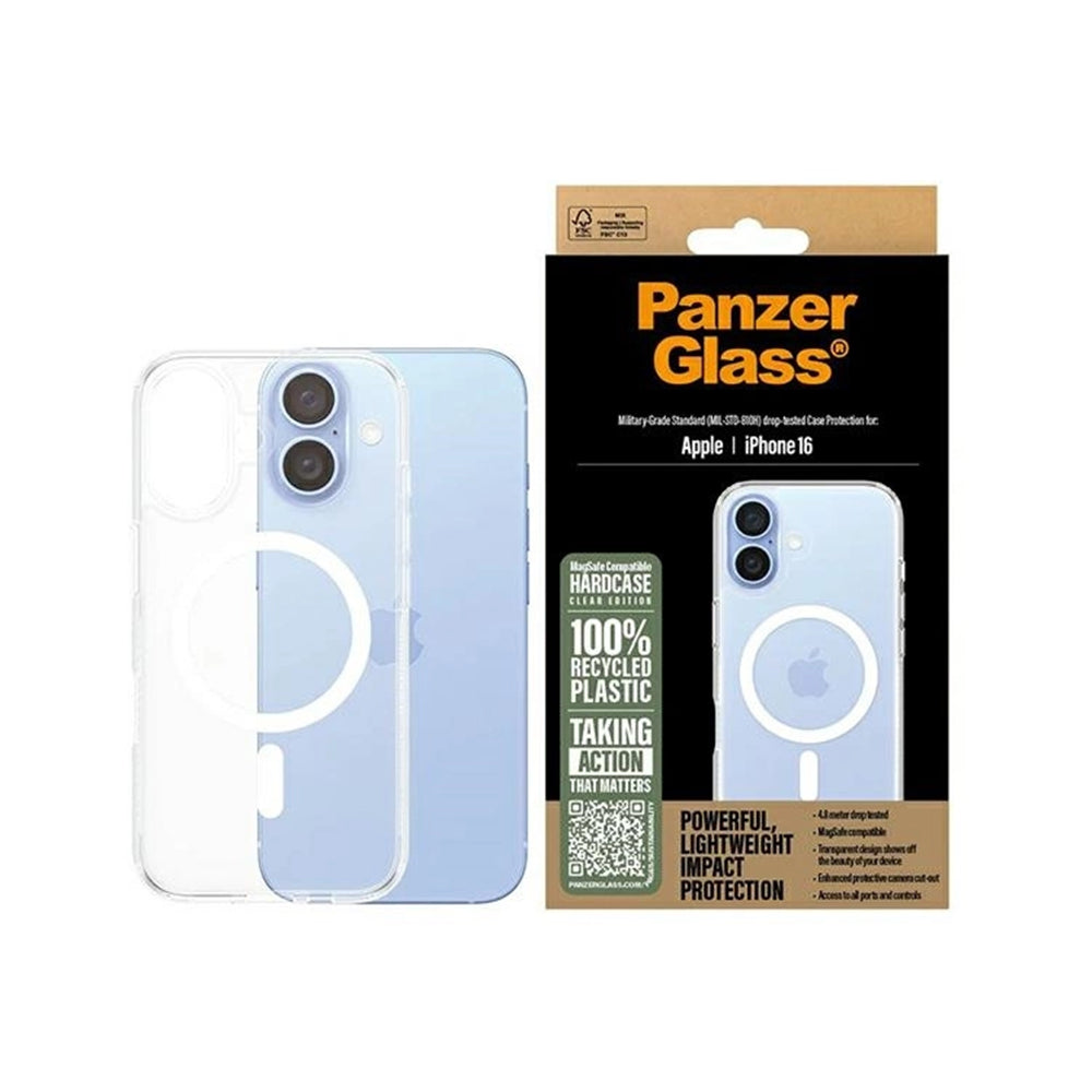 MagSafe Hülle für Apple iPhone 16, PanzerGlass, HardCase, Weiß Transparent