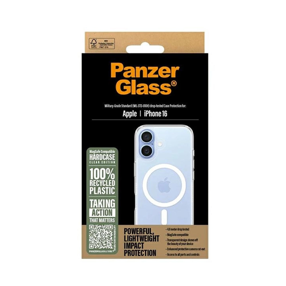 MagSafe Hülle für Apple iPhone 16, PanzerGlass, HardCase, Weiß Transparent