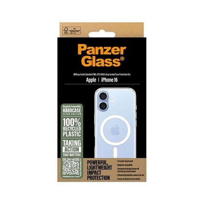 MagSafe Hülle für Apple iPhone 16, PanzerGlass, HardCase, Weiß Transparent