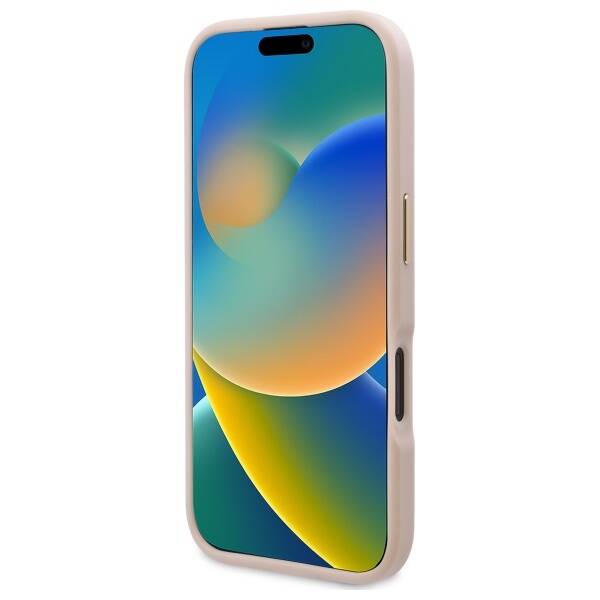 MagSafe Hülle für Apple iPhone 16 Plus, Guess, 4G Logo Plate, Rosa