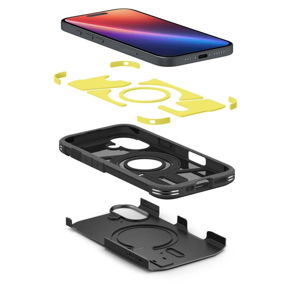 MagSafe Hülle für Apple iPhone 16 Plus, Spigen, Tough Armor, Schwarz