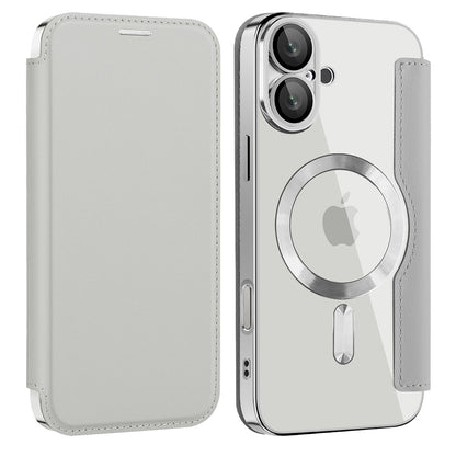 MagSafe Case for Apple iPhone 16 Plus, Techsuit, SmartMag Book, Gray