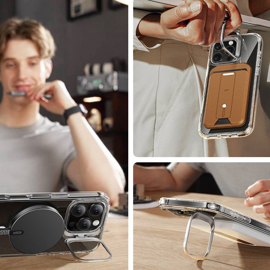 MagSafe Hülle für Apple iPhone 16 Pro, ESR, Classic Hybrid Kickstand mit Displayschutz, Transparent