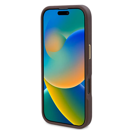 MagSafe Hülle für Apple iPhone 16 Pro, Guess, 4G Logo Plate, Rosa