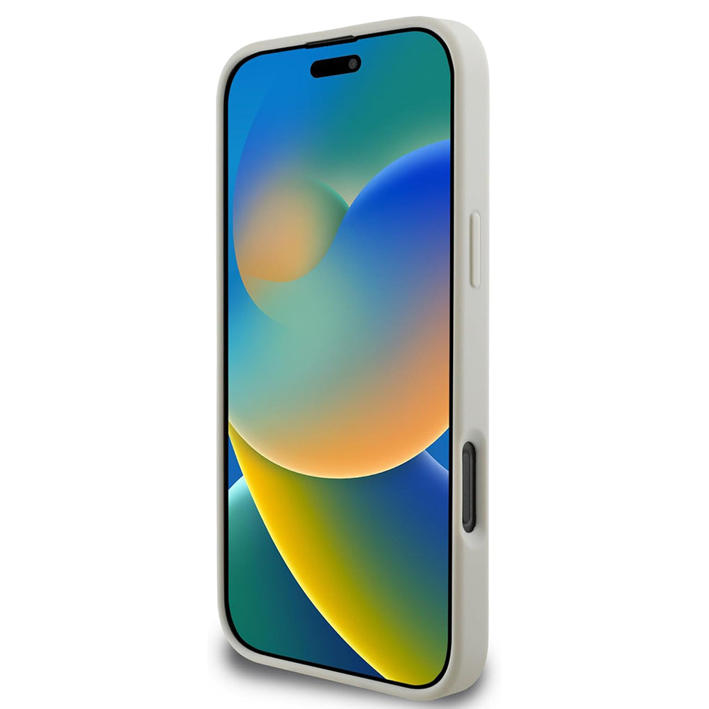 MagSafe Hülle für Apple iPhone 16 Pro, Guess, Grained Gold Ring, Beige