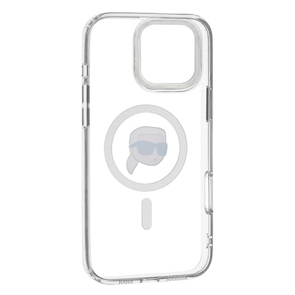 MagSafe Hülle für Apple iPhone 16 Pro, Karl Lagerfeld, IML Metal Karl's Head, Weiß