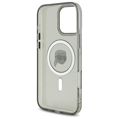 MagSafe Hülle für Apple iPhone 16 Pro, Karl Lagerfeld, IML Metal Karl's Head, Schwarz