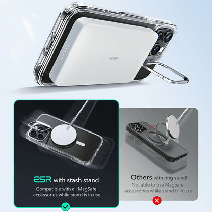 MagSafe Hülle für Apple iPhone 16 Pro Max, ESR, Classic Hybrid Kickstand, Schwarz Transparent