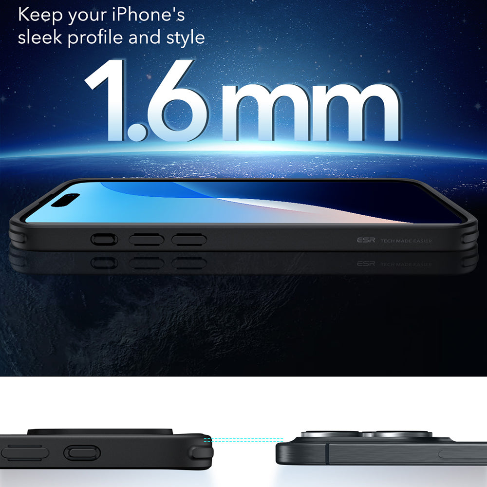 MagSafe-Hülle für Apple iPhone 16 Pro Max, ESR, Classic Hybrid, Satin Schwarz