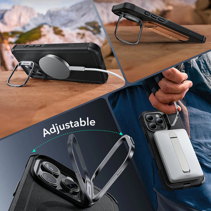 MagSafe Hülle für Apple iPhone 16 Pro Max, ESR, Cyber Armor Kickstand, Grau