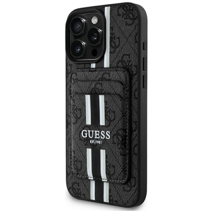 MagSafe Case for Apple iPhone 16 Pro Max, Guess, Cardslot 4G Stripes, Black