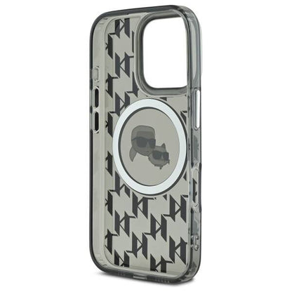 MagSafe Case for Apple iPhone 16 Pro Max, Karl Lagerfeld, IML Monogram Karl & Choupette's Heads, Black