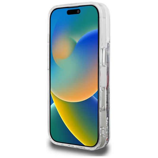 MagSafe Hülle für Apple iPhone 16 Pro Max, Karl Lagerfeld, Liquid Glitter Choupette Logo, Transparent