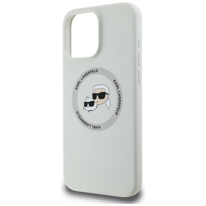 MagSafe Case for Apple iPhone 16 Pro Max, Karl Lagerfeld, Silicone Karl & Choupette's Heads, Beige