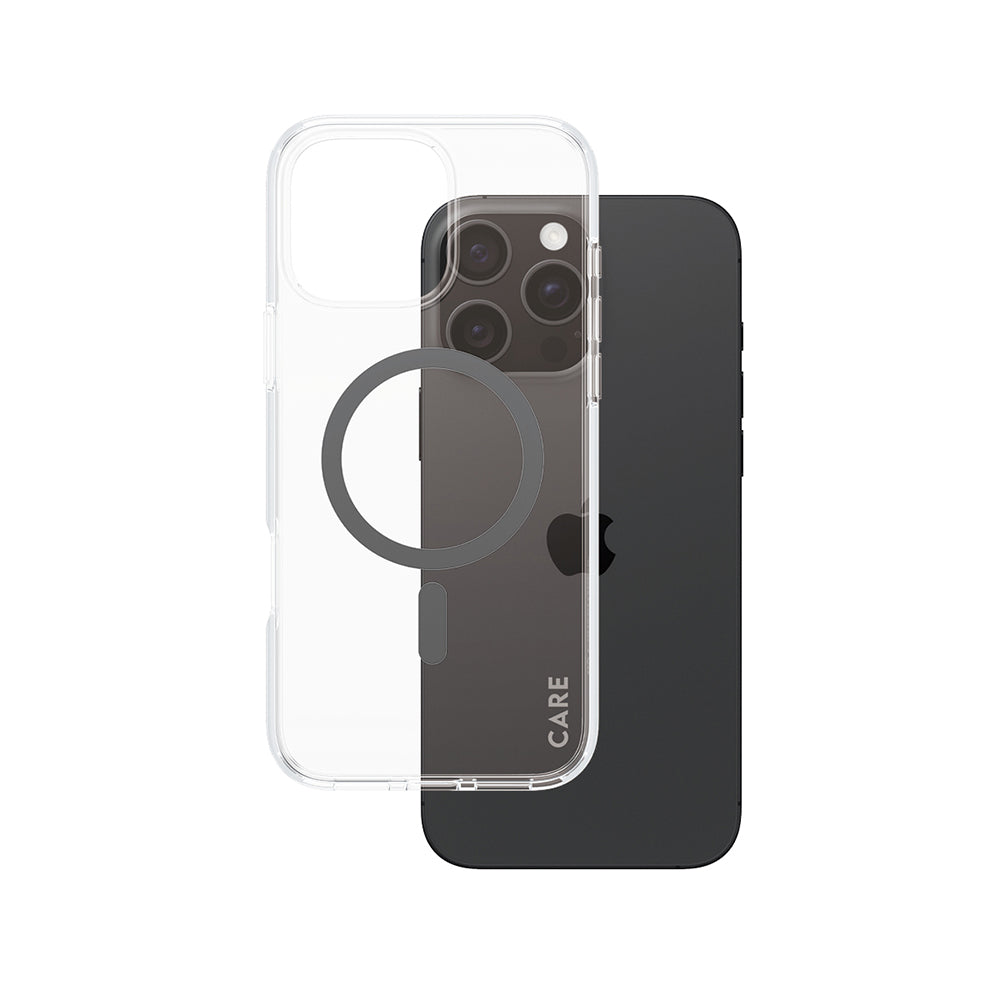 MagSafe Hülle für Apple iPhone 16 Pro Max, PanzerGlass, Care Urban Combat, Schwarz Transparent