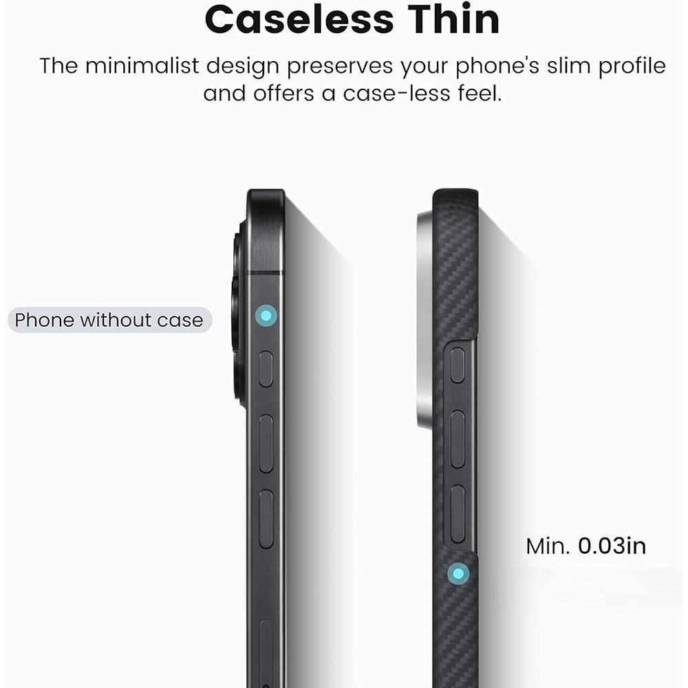 MagSafe-Hülle für Apple iPhone 16 Pro Max, Techsuit, Aramidfaser, Schwarz
