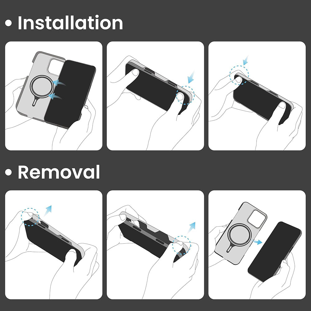 MagSafe-Hülle für Apple iPhone 16 Pro Max, Techsuit, Aramidfaser, Schwarz