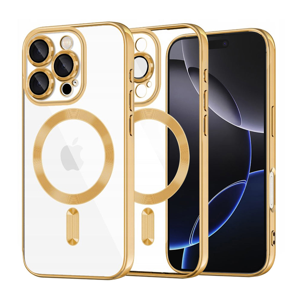 MagSafe-Hülle für Apple iPhone 16 Pro Max, Techsuit, Luxury Crystal, Gold