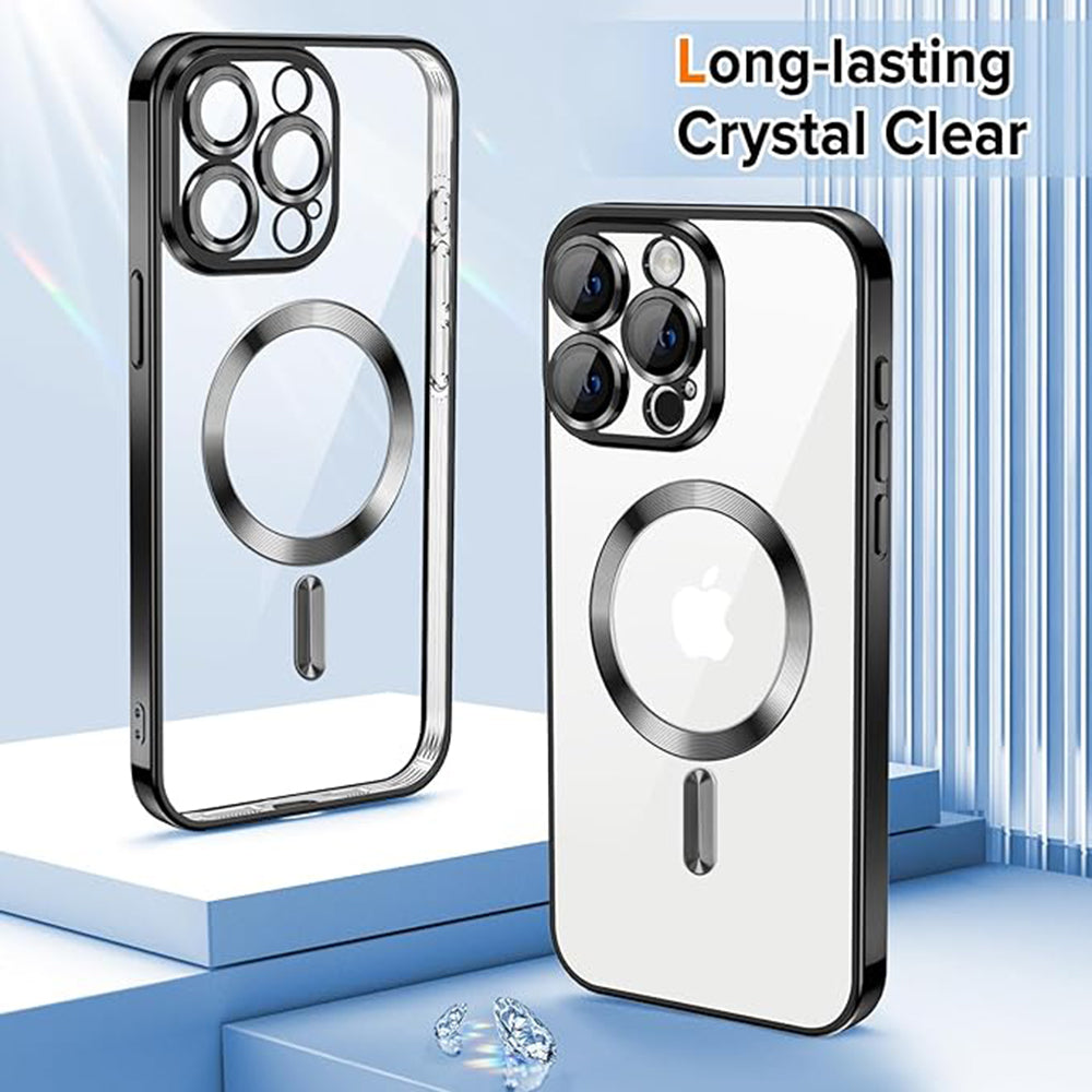 MagSafe Case for Apple iPhone 16 Pro Max, Techsuit, Luxury Crystal, Black