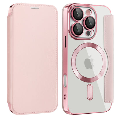 MagSafe Case for Apple iPhone 16 Pro Max, Techsuit, SmartMag Book, Pink