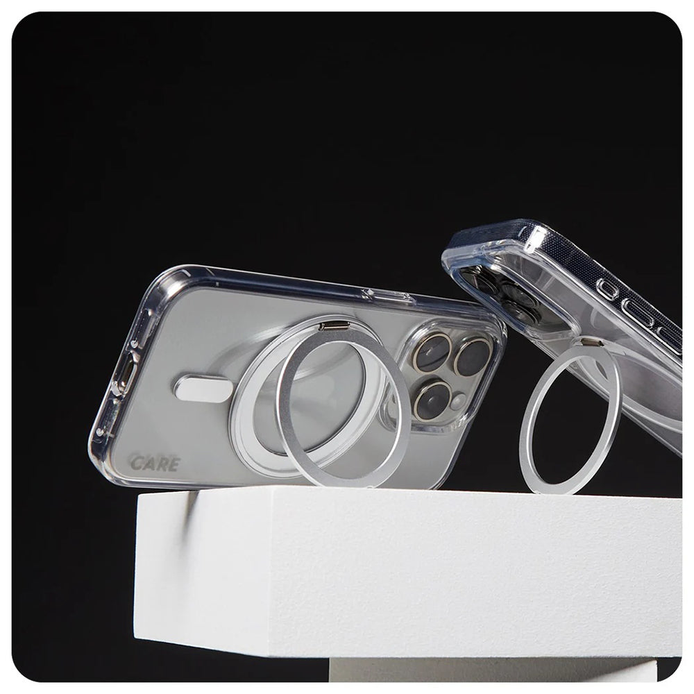 MagSafe Hülle für Apple iPhone 16 Pro, PanzerGlass, mit Kickstand, Silber Transparent