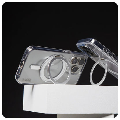 MagSafe Hülle für Apple iPhone 16 Pro, PanzerGlass, mit Kickstand, Silber Transparent