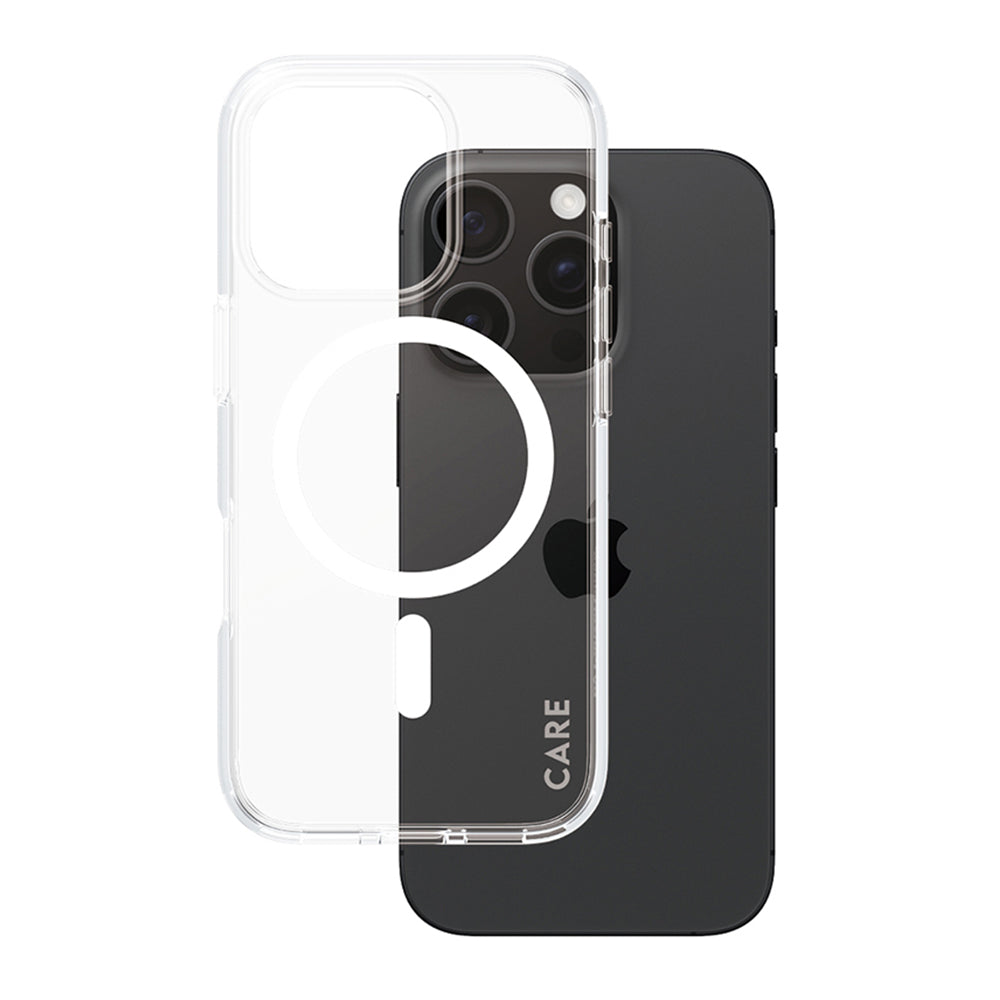 MagSafe Hülle für Apple iPhone 16 Pro, PanzerGlass, Care Urban Combat, Transparent Weiß