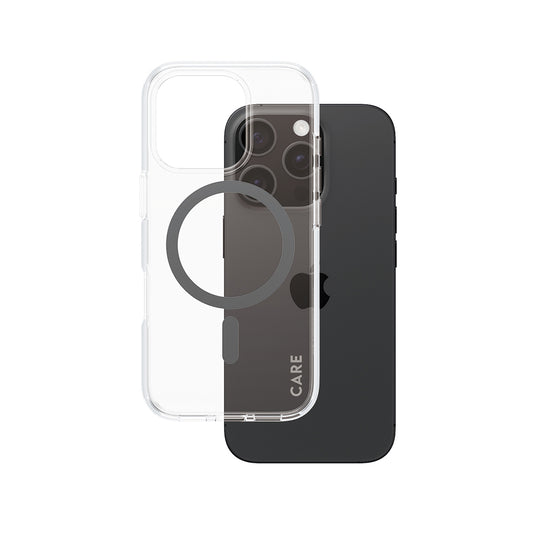 MagSafe Hülle für Apple iPhone 16 Pro, PanzerGlass, Care Urban Combat, Schwarz Transparent