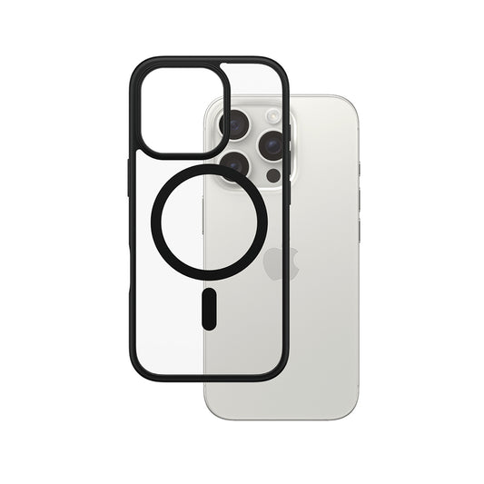 MagSafe Hülle für Apple iPhone 16 Pro, PanzerGlass, Rahmen, Schwarz Transparent