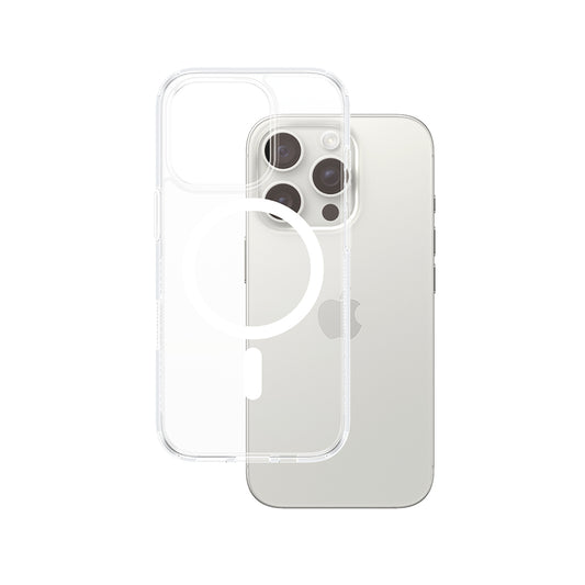 MagSafe Hülle für Apple iPhone 16 Pro, PanzerGlass, HardCase, Weiß Transparent
